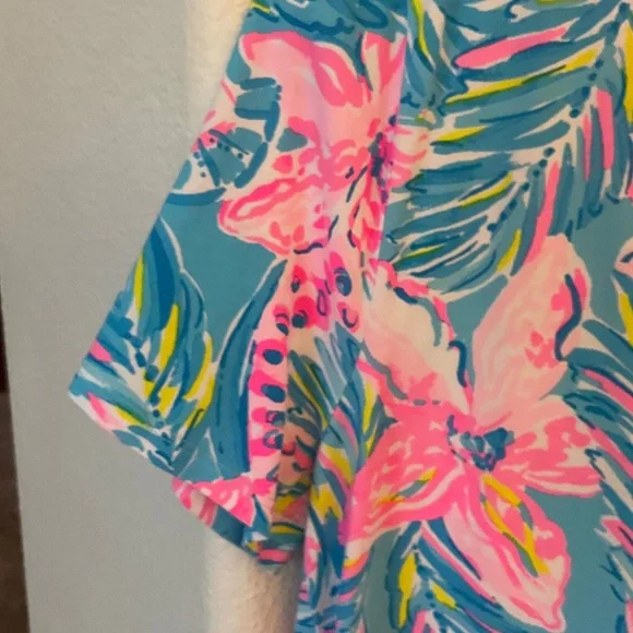 Lilly Pulitzer Pink, Blue & Green Tropical Print Dress - Picture 5 of 7